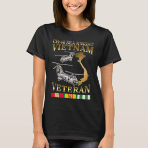 Ch 46 Sea Knight-helikopter Vietnam Krig Veteran T Shirt
