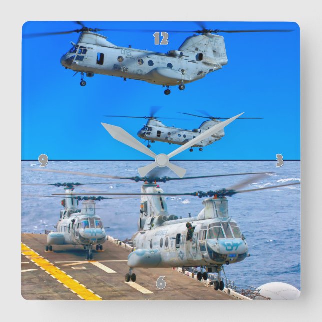 CH-46E SJÖVKUNNIT FYRKANTIG KLOCKA (Framsida)