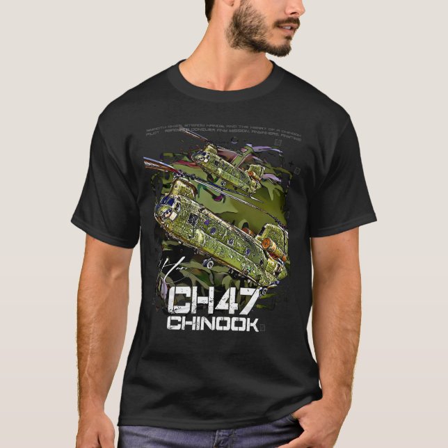 CH-47 Chinook-helikopter T Shirt (Framsida)