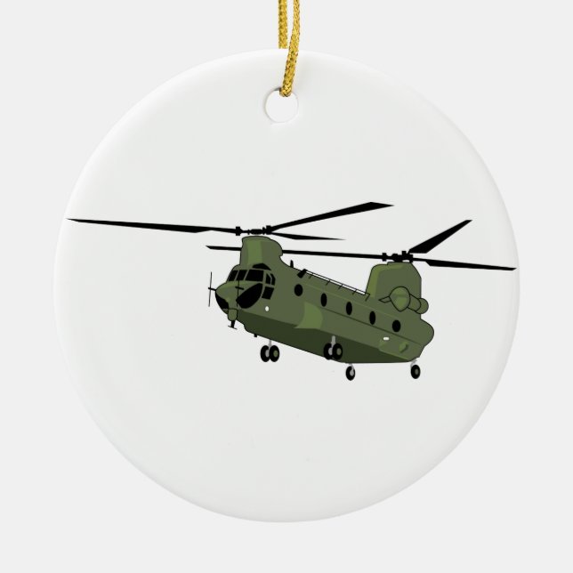 CH-47 Chinook Julgransprydnad Keramik (Framsidan)