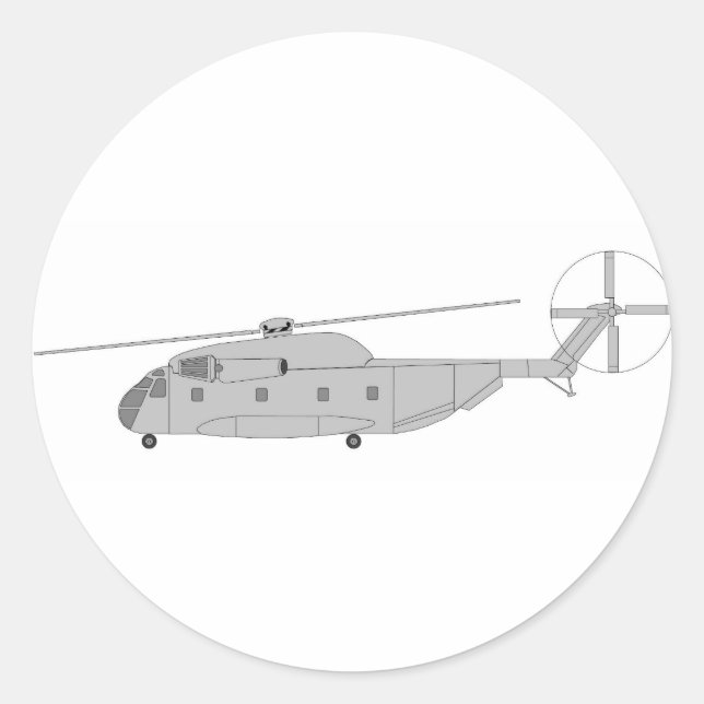 CH-53D-lasthelikopter Runt Klistermärke (Framsida)