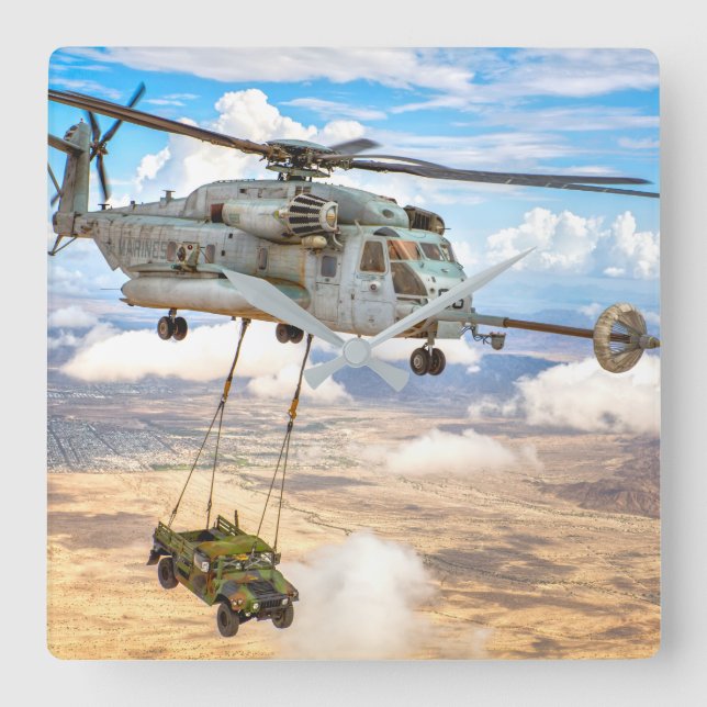 CH-53E TOPPEN STALLION FYRKANTIG KLOCKA (Framsida)