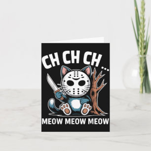 Ch Ch Ch Meow Meow Kattmaskerad Rolig Halloween Ka Kort