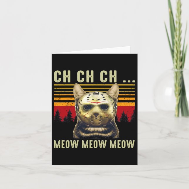 Ch Ch Ch Meow Meow Skräckfyllda Fredags Kostym Hal Kort (Framsida)
