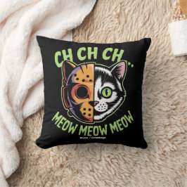 Ch Ch Meow Meow Meow Funny Meme Halloween Cat Kudde