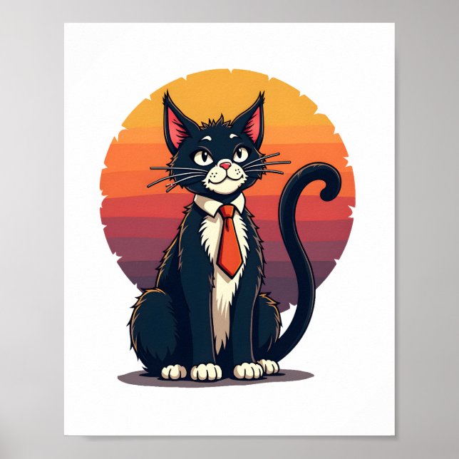 Ch Ch Meow Meow Scary Halloween Costume Cat T-S Poster (Framsidan)