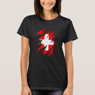 Ch Che Swi Swiss Flagga Schweiz T Shirt