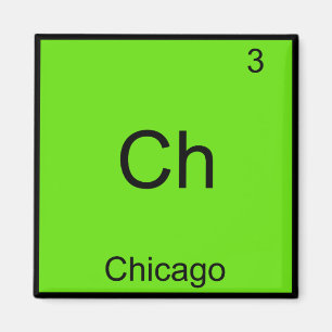 Ch - Chicago Funny Chemistry Inslag Symbol Tee Magnet