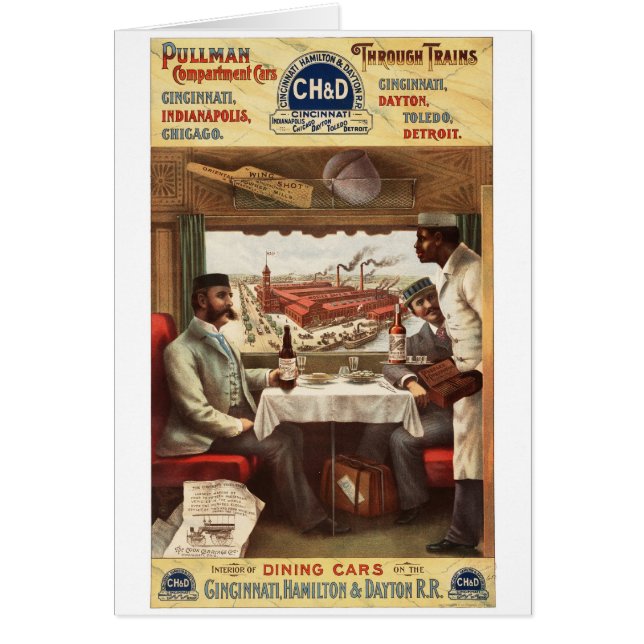 CH&D-Pullmanrestaurangvagn 1894 Hälsningskort (Framsidan)