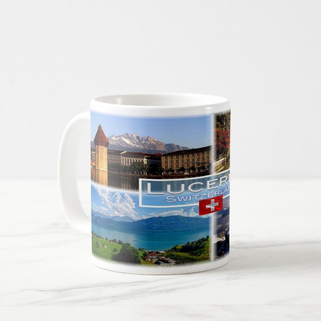 CH Schweiz - Lucerne - Chapel Bridge - Old Tow Kaffemugg (Framsida vänster)