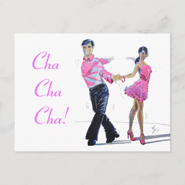 Cha Cha Cha Ballroom Dancing Vykort (Framsida)