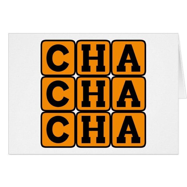 Cha Cha Cha, kubansk dansmusik Hälsningskort (Framsidan Horizontal)