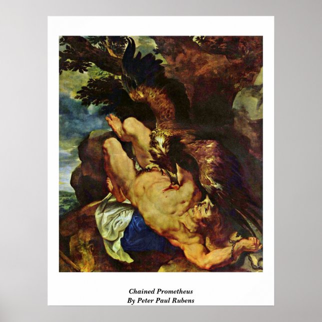 Chached Prometheus av Peter Paul Rubens Poster (Framsidan)