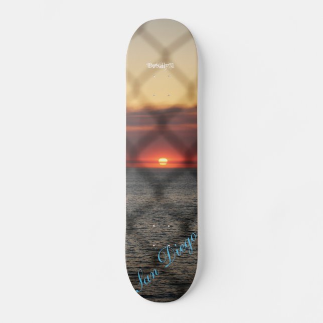 Chached Sunset Old School Skateboard Bräda 18 Cm (Framsida)