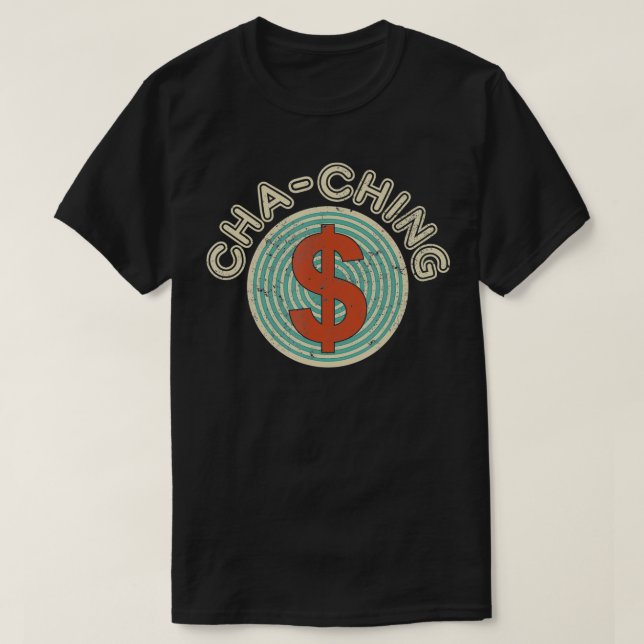 ChaChing Tshirt Funny Black Fredag Shopping Sale M T Shirt (Design framsida)