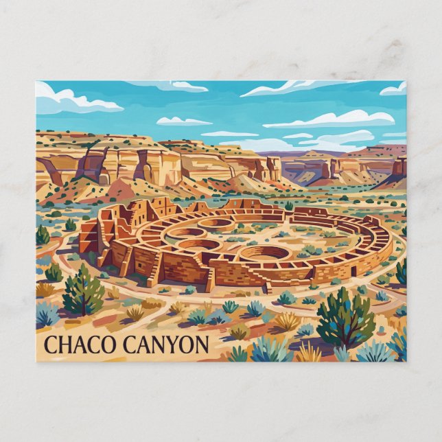 Chaco Canyon New Mexico Vykort (Framsida)
