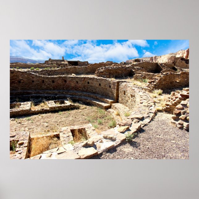 Chaco Canyon Pueblo Bonito, New mexico Poster (Framsidan)