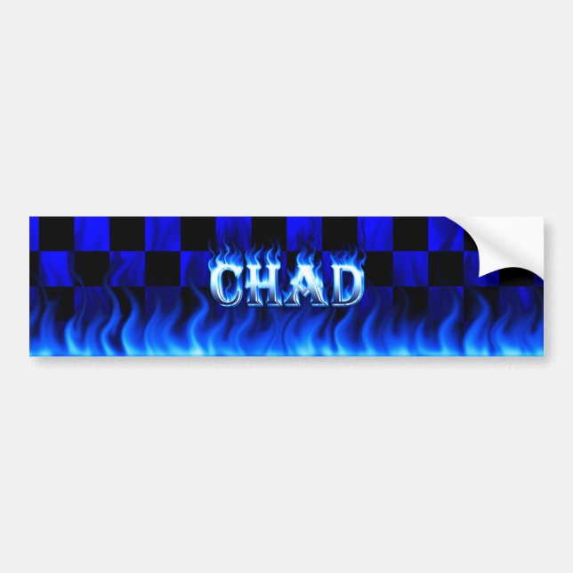 Chad blå eld och flammor dekal design (Framsidan)