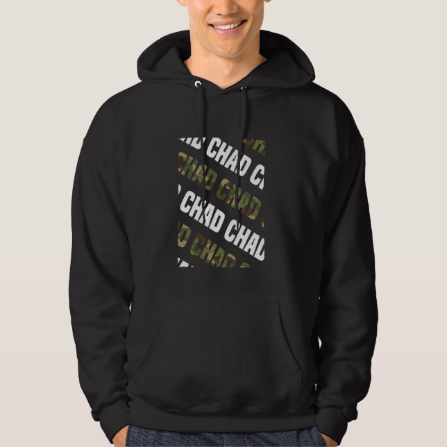Chad Camo Mönster Grönt Camouflage Hoodie (Framsida)