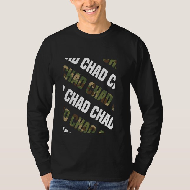 Chad Camo Mönster Grönt Camouflage T Shirt (Framsida)