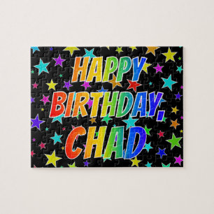 ’CHAD’ First Namn, Roligt ’GRATTIS PÅ FÖDELSEDAGEN Pussel