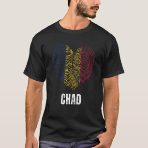 Chad Flagga Chadichad Flagga Tchad DNA Chad Heart T Shirt