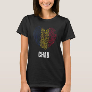 Chad Flagga Chadichad Flagga Tchad DNA Chad Heart T Shirt
