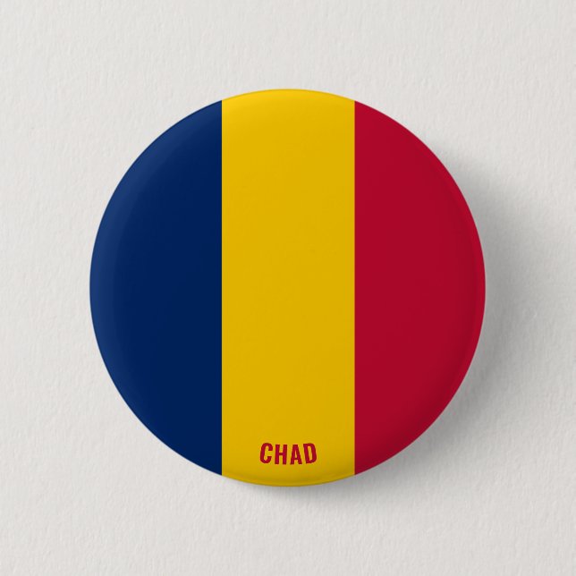 Chad Flagga Charming Patriotic Button Knapp (Framsida)