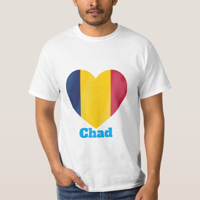 Chad Heart Flagga T-Shirt (Framsida)