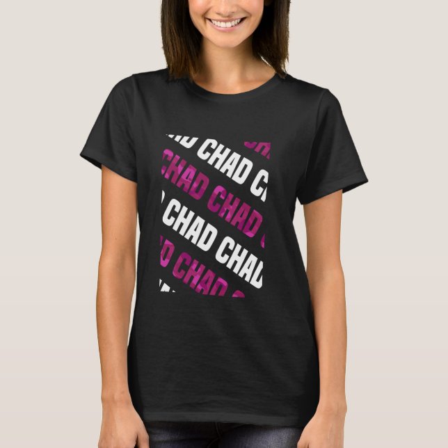 Chad Kamouflage Mönster Rosa Kamouflage T Shirt (Framsida)
