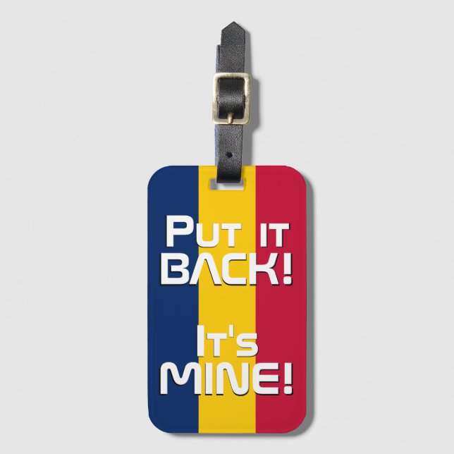 Chad National Flagga Funny Patriotic Bagagebricka (Framsida vertikal)