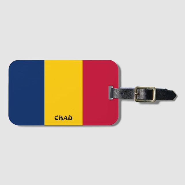 Chad National Flagga Patriotic Bagagebricka (Framsida horisontal)