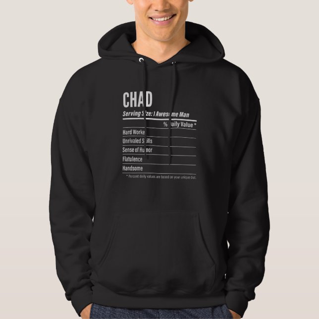 Chad Nutritional Facts Serving Size Calories Hoodie (Framsida)