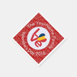 Chad Red KÄRLEK Flagga Personlig Pappersservett