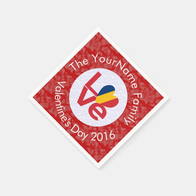 Chad Red KÄRLEK Flagga Personlig Pappersservett (Hörn)