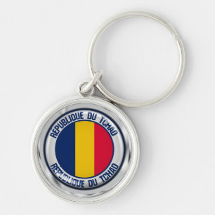 Chad Round Emblem Rund Silverfärgad Nyckelring