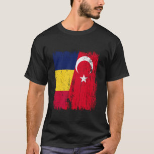 Chad Turkiet Halv Flagga Turkiye Chadian Turkisk H T Shirt