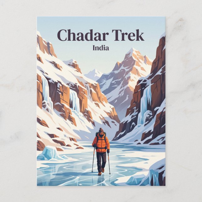 Chadar Trek Indien Vykort (Framsida)