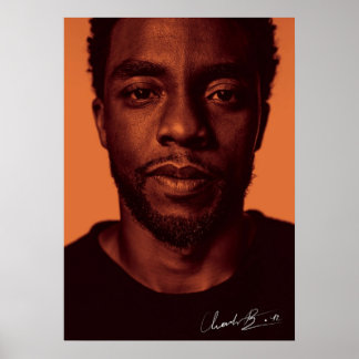 Chadwick boseman utograph poster