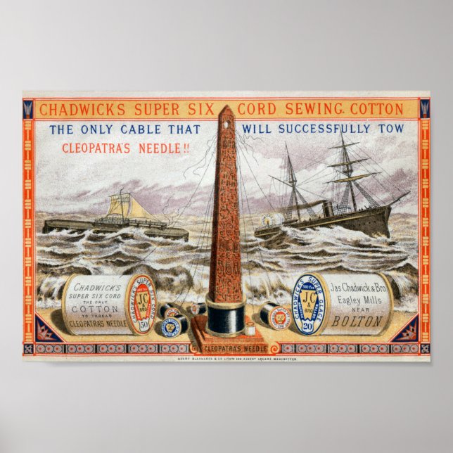 Chadwicks Sewing Cotton Vintage Advertisätsäd Poster (Framsidan)