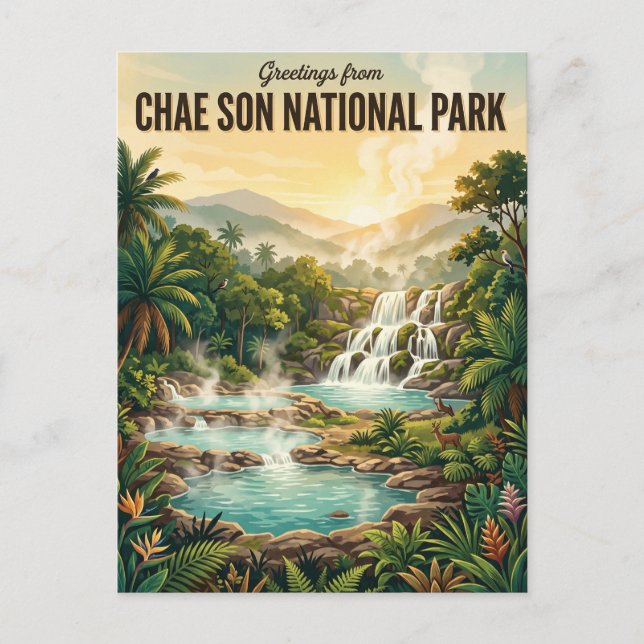 Chae Son nationalpark Thailand Vykort (Framsida)