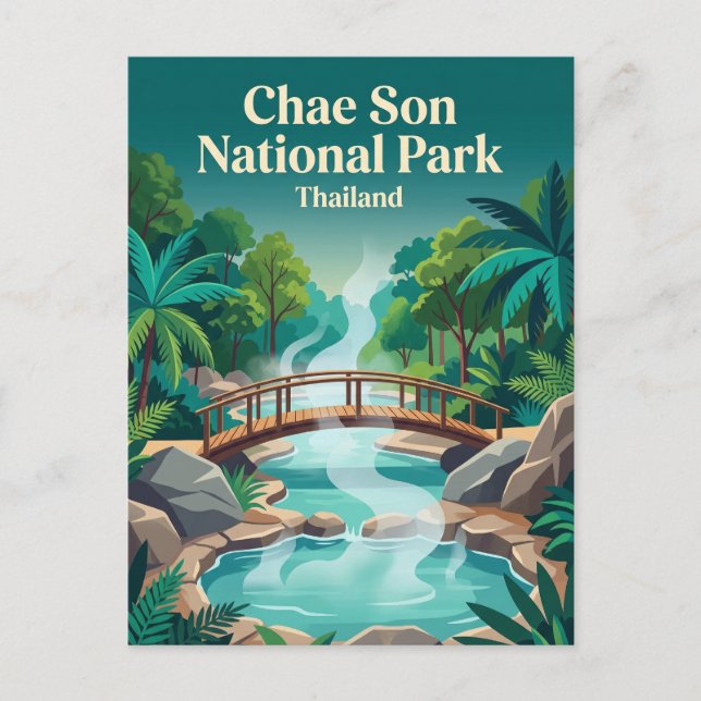Chae Son nationalpark Thailand Vykort (Framsida)