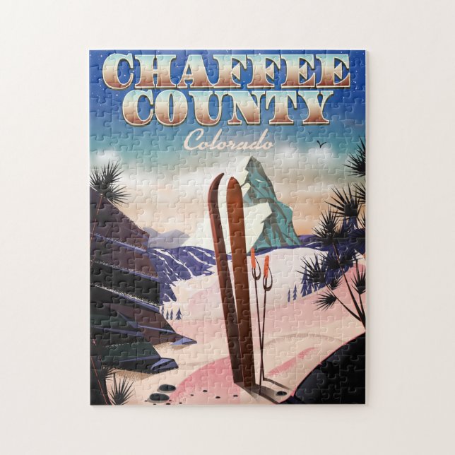 Chaffee County, Colorado ski poster. Pussel (Vertikal)