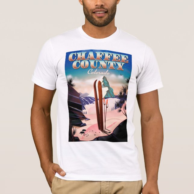 Chaffee County, Colorado ski poster. T Shirt (Framsida)