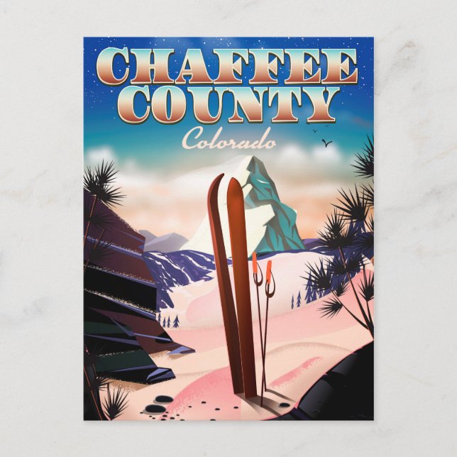 Chaffee County, Colorado skidposter. Vykort (Framsida)