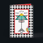Chag Chanukkah Sameach Hanukkiah Kort<br><div class="desc">En färgfull spinning-dröm är under Hanukkiah och Magen David som önskar Chag Hanukkah Sameach! Insida är gränsat och samordnat för ert skrivnöje. ~ karyn</div>