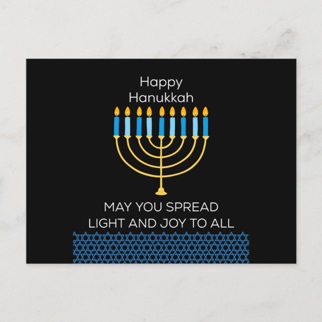 Chag Hanukkah Sameach Helg Vykort (Framsida)