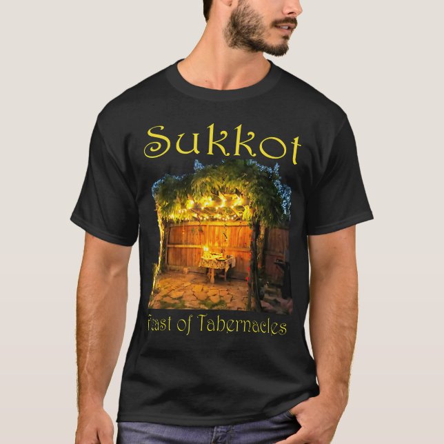 Chag Sukkot Thanksgiving Feast of Tabernacles Sukk T Shirt (Framsida)