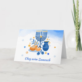 Chag urim sameach. Lycklig-festivalen i Ljus Helgkort