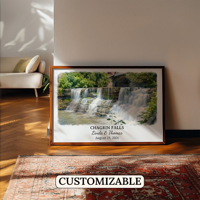 Chagrin Falls Ohio Affisch, Akvarell, Anpassad Poster (Skapare uppladdad)